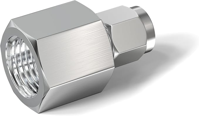 TAISHER 2PCS 304 Stainless Steel Compression Tube Pipe Fitting Connector, 3/8" Tube OD x 1/2" NPT Female Straight Adapter