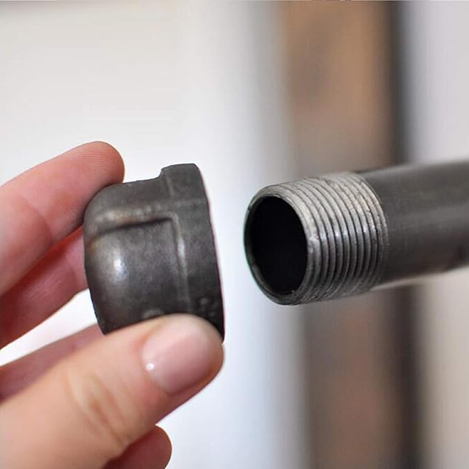 1" Black Pipe Cap, Home TZH 10 Pack Malleable Iron Cast Pipe Caps for Steam-Punk Vintage Shelf Bracket DIY Plumbing Pipe Decor Furniture (10, Black 1 Inch)