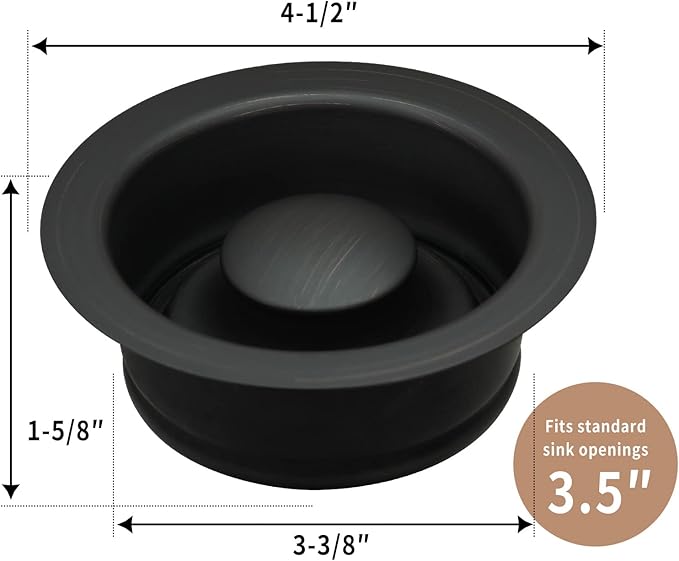 Akicon Kitchen Sink Oil Rubbed Bronze Finish Garbage Disposal Flange Stopper, One Size Disposal Rim, Fit 3-1/2 Inch Standard Sink Drain Hole