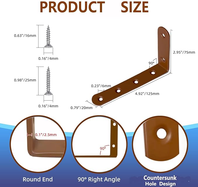 Anti Tip Furniture Anchors for Baby Pet Proofing,Furniture Wall Anchor Furniture Dresser Bookshelf Falling Prevention Device for Children (Brown)