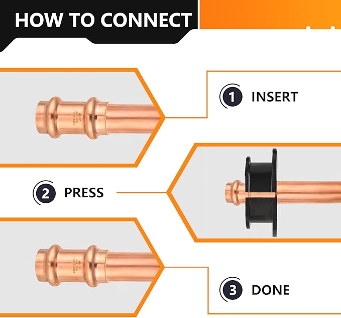 70-Pack HeSun Copper Press End Cap(Plug), 1/2" Pressure Fittings, Press Fit for Copper Tube Connection(PRESS020-70)