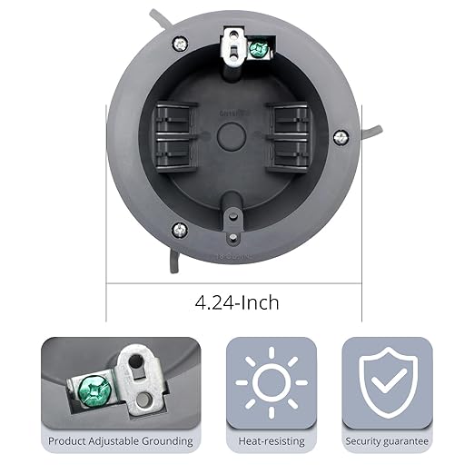 Grounded Circular Outlet Box, 4.25” Dia Old Work Outlet Box for House Decoration and Electrical Installation, 12 Pack Old Work Ceiling Box