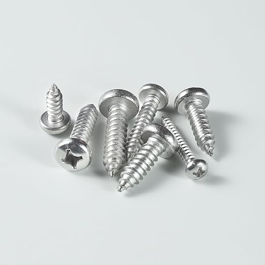 #8 x 5/8 Inch Pan Head Wood Screws, Phillips Drive, Stainless Steel 304 (18-8), Self Tapping for Wood, Sheet Metal Screws, 50 Pack