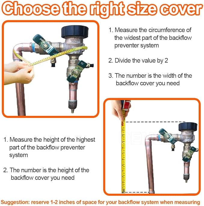 Backflow Preventer Insulation Cover - Water Pipe Insulation Sprinkler Cover for Outside - Insulated Backflow Cover Pouch for Irrigation Back Flow Valve in Winter or Sun Exposure (16"W x 20"H, Green)