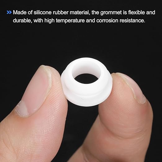 MECCANIXITY 20Pcs Snap Silicone Rubber Grommet Plug Mount Dia 11.5mm ID 8.5mm Narrow Groove Width 2mm Seal Anti-Scratch Sleeves for Electrical Box Cable Pipes White