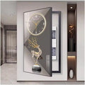 Fuse Box Cover Cabinet, Breaker Box Cover, Decorative Painting of Electricity Meter with Clock, Wall Mounted Hide Electrical Panel Cover Decorative,C,40x60cm