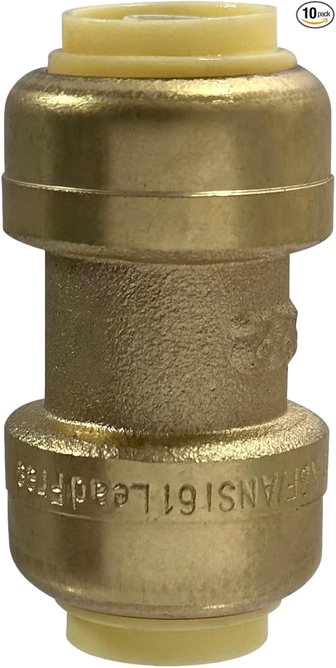 XFITTING Push Fit 3/8 Inch x 3/8 Inch, 3/8 in Push Fit Coupling, 27-6-6=10XX, 10 Pieces