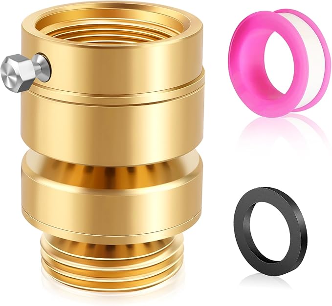 Fine Thread Vacuum Breaker, PK1390 1-1/16" Fine Thread Female No Lead Brass Self-Draining Vacuum Breaker, Hose Bib Vacuum Breaker, Providing you with Healthy Portable Water (NOT fit 3/4" GHT Bibcock)
