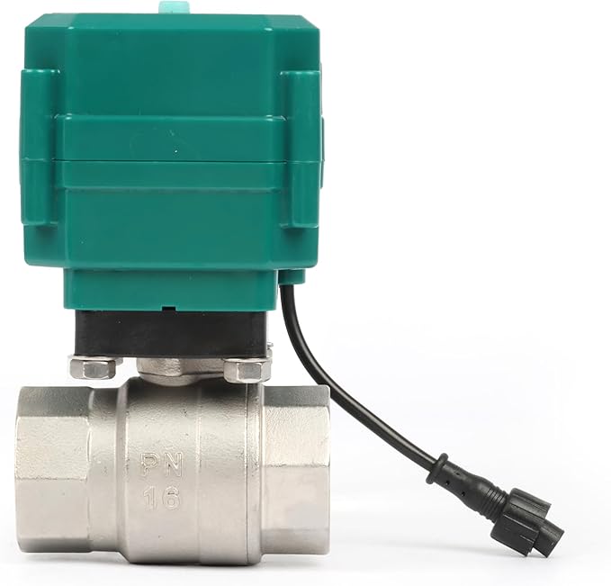 U.S. Solid 1" Smart Motorized Ball Valve - Stainless Steel Remote App Mobile-control Electrical Ball Valve with Manual Switch, Plug Connection