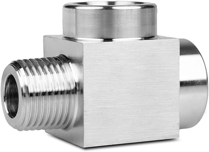 1 piece 1/8 npt tee Fittings, npt 1/8 tee Female to Male, 3Way Connector, Fabricate of 304 Stainless Steel.