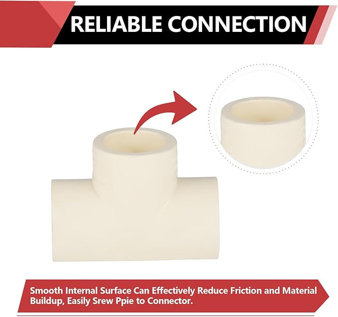30-PACK EFIELD CPVC Tee Fittings,1/2" CPVC-CTS Slip Tee for Hot and Cold Water Pressure Distribution Systems,(CPVC020-10-30PCS)