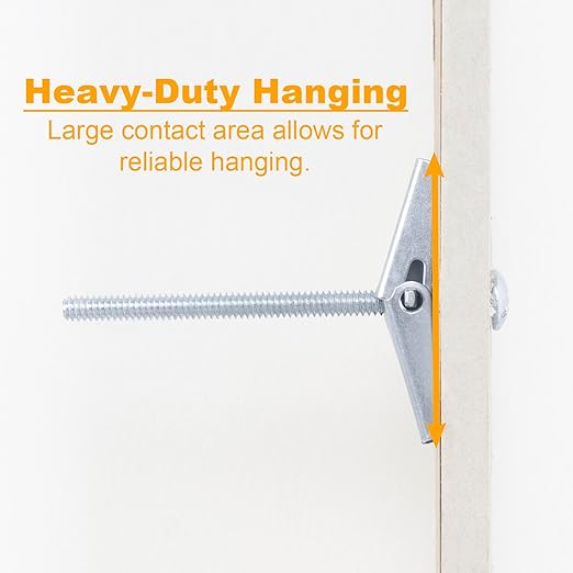 KURUI Drywall Anchors Assortment Kit With Self Drilling Wall Anchors and Heavy Duty Toggle Bolts, Metal/Plastic Dry Wall Anchors for Hanging Picture Art, 164Pcs Butterfly Anchor and Screws for Ceiling