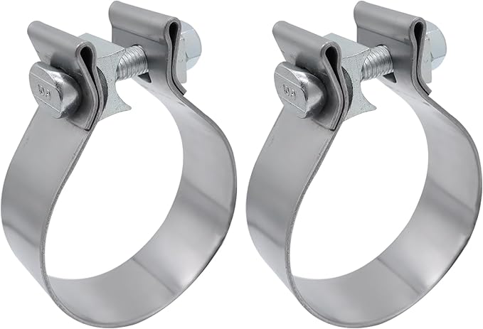 ROADFORMER 5 inch Exhaust Clamp Narrow Band Stainless Steel for Exhaust Pipe, Muffler and Exhaust System Repair (2 Pack)