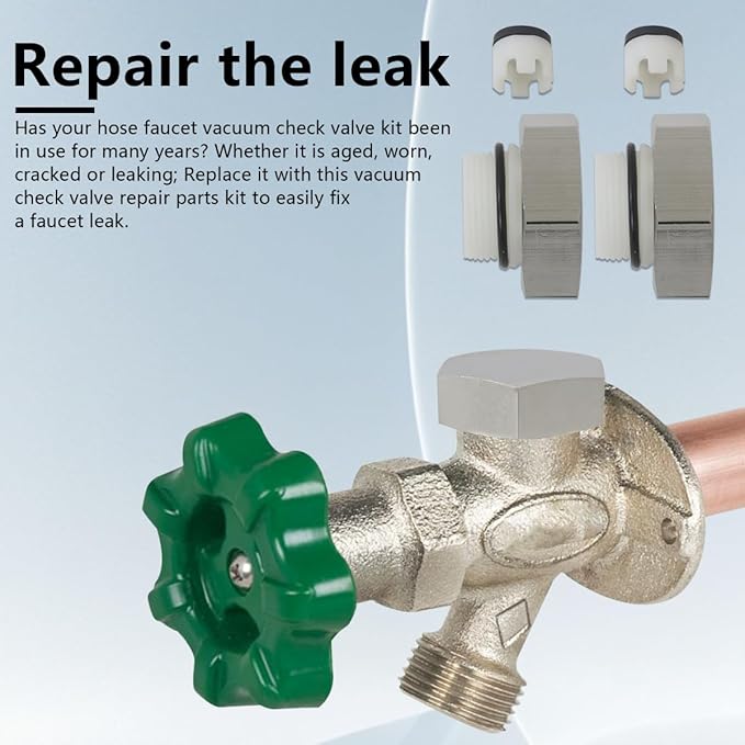 GRABOTE 2 Pcs Vacuum Breaker Repair Kit Replacement for VACVBKX1B Heavy Duty Metal V-acuum Breaker Kit for Traditional Anti Siphon Frost Free Sillcock Valves Anti Siphon Valve Repair Kit [2025 New]