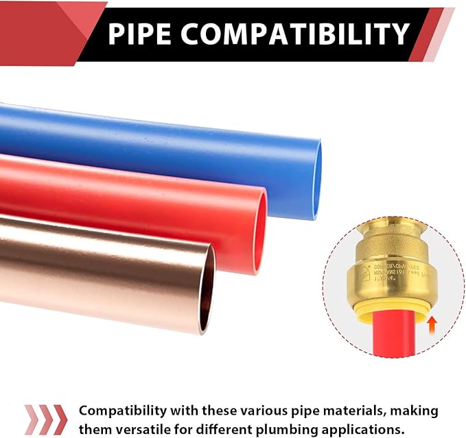 EFIELD 1 Inch Plug End Cap Push-Fit Fitting to Connect Pex, Copper, CPVC with a Disconnect Clip,(PF101)