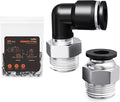 1/4"OD x 1/4"NPT Thread Push to Connect Fittings Kits - 20PCS Air Line Connectors with Straight, Elbow - Quick Connect Pneumatic Fittings, Push Lock Air Hose Fittings for Compressor, Air Tools, Tubing