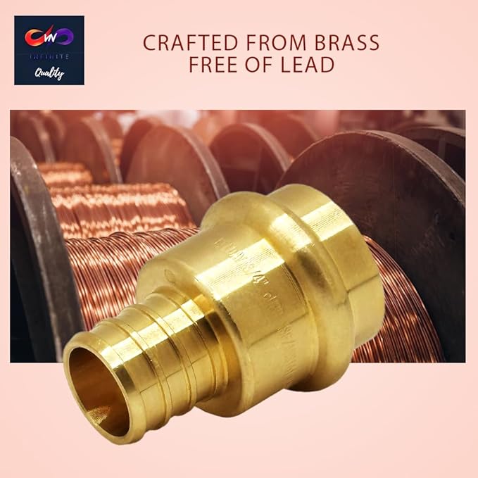 3/4 inch PEX Press Fitting 3/4-inch Crimp Coupling Brass Adapter For Copper and Pex Pipe Fittings Connection 3/4" (Pack of 5)