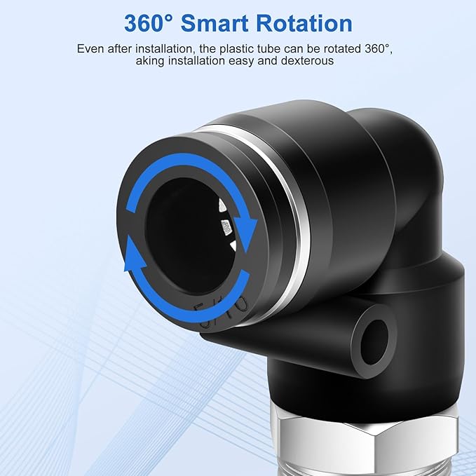 10 Pcs Push to Connect Fittings 5/16 Inch Tube OD x 1/4 Inch NPT Thread Pneumatic Male Elbow Quick Connect Air line fittings