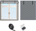 Thermal Window Cover for Wintern, Window Insulation Kit Blackout Oxford Curtain, Thicken Warm Waterproof Attic Insulation Blanket, Draft Blocker in Home RV 38 39 47 57 62 63in(Gray,59x82in)