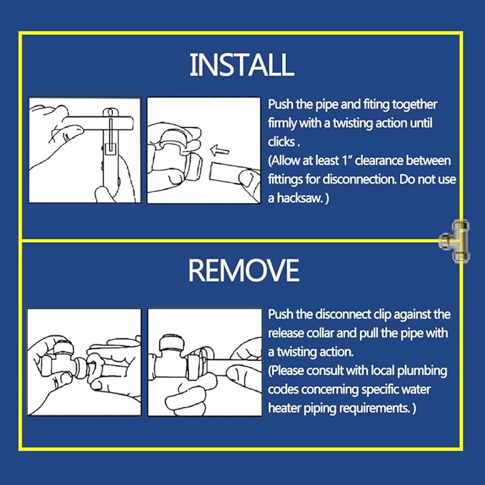 HQMPC 1/2" Pex Fittings No Lead Female PushFit Elbow 90-Degree -PEX Fitting 90 Degree Elbow Push-to-Connect Plumbing Fit for Copper, PEX, CPVC (2pcs 1/2") …
