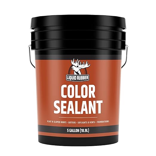 Liquid Rubber Color Waterproof Sealant - Elastomeric Roofing Coating for Flat or Slope Roofs & Foundations - DIY Paint & Leak Repair Membrane Compatible with Metal & Concrete - White, 5 Gallon