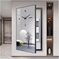 Fuse Box Cover Cabinet, Breaker Box Cover, Decorative Painting of Electricity Meter with Clock, Wall Mounted Hide Electrical Panel Cover Decorative,D,55x110cm