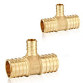 100-Pack HeSun PEX Fittings, 1"x1"x1/2" Pex Tee, Brass Crimp Fitting for ASTM F1807(PEX1807086-100)