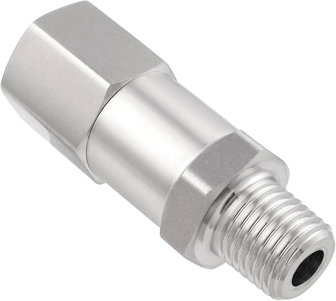 Yoebor 304 Stainless Steel Detachable Check Valve One Way Non-Return Valve for Water Oil Gas 1/8" Female NPT (Inlet) x 1/8" Male NPT, 1pc