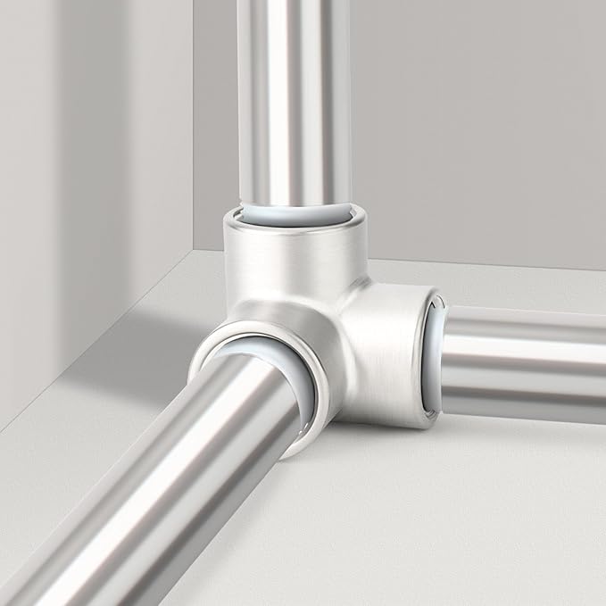 TAISHER 5PCS 304 Stainless Steel 3 Way Corner Pipe Fittings, 3/8" x 3/8" x 3/8" Female Pipe Fittings