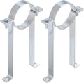 PATIKIL 4 Inch B Vent Wall Strap, 2 Pack Galvanized Round Gas Vent Pipe Strap Ventilation Open Ring Hanger Vent Wall Bracket for B Type Vent Pipe, Silver