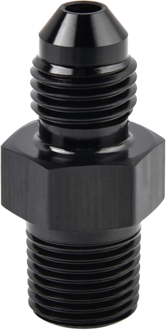 EVIL ENERGY 4AN Male Flare to 1/8" NPT Pipe Fitting Adapter Aluminum Straight Black