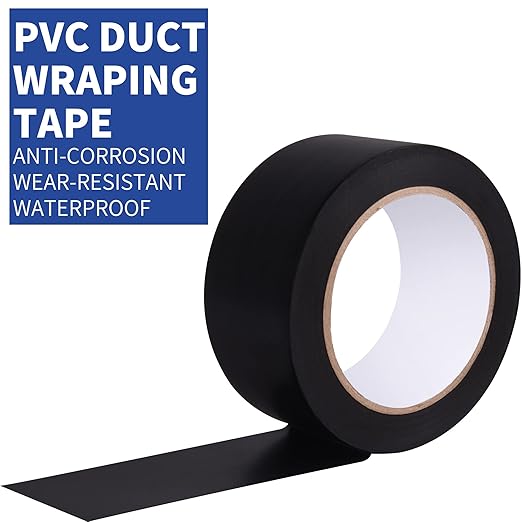 TAPEBEAR Corrosion Protection Pipe Tape, Wrap Pipe Tape for Drain Pipe, Metal Electrical Outdoor Underground Pipe, Waterproof PVC Black Tape, Duct Anti-Corrosion and Protection, 2Inch X 33Yard