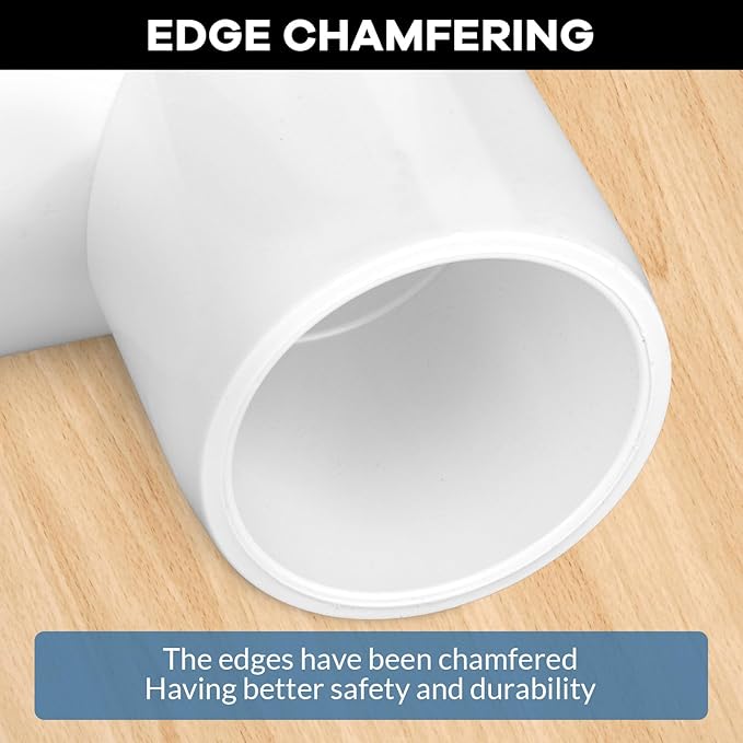 12-Packs 3/4 inch Tee PVC Fitting 3 Way Furniture Grade Pipe Elbow Connector for DIY PVC Shelf Greenhouse Pipe Fittings