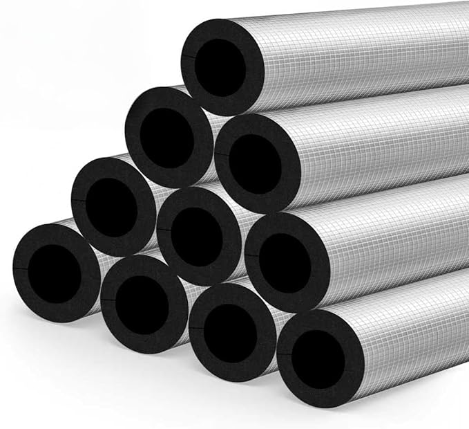 Pipe Insulation Foam Tube Self Adhesive 36 '' L, Outdoor Foam Water Pipe Insulation for Winter Pipe Freeze Protection (10 PC)
