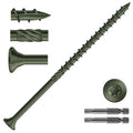 #10 x 4 Inch Deck Screws (515Pcs) 10lb. Carbon Steel, Green, Flat Head, Rust Resistant epoxy Coated, with T25 Star Bit