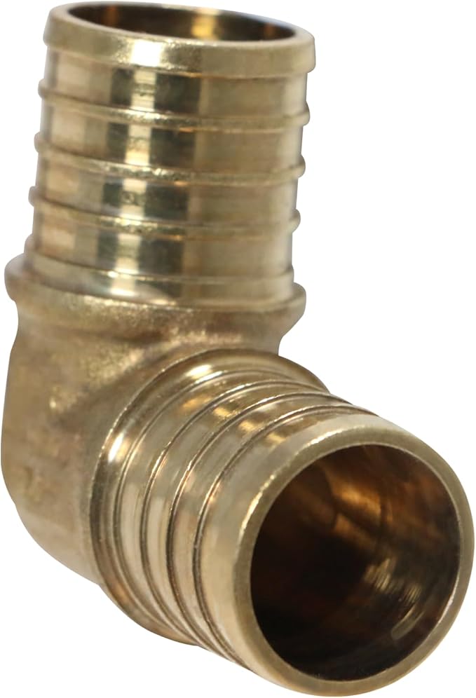 XFITTING 1 in X 1 in Pex Elbow, Brass Crimp Fittings, 25 Pieces