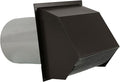 RDP Hooded Wall Vent with Screen and Damper (6 Inch, Brown)
