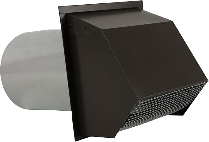 RDP Hooded Wall Vent with Screen and Damper (8 Inch, Brown)
