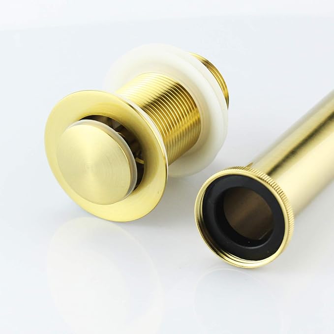 Bathroom Pop Up Sink Drain, Gold Vessel Vanity Sink Drain Stopper without Overflow