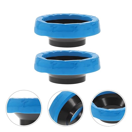 2pcs Toilet Wax Ring Replacement Seal Gasket Kit with Premium Rubber and Toilet Flange Accessory for Home and Office Anti-Aging Bowl Seal
