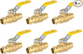 1/2" Press Ball Valve, 6 Pack Shut Off Valves with EPDM O-ring, Quarter Turn Brass Full Port Shut Off Ball Valve for Hot and Cold Water, NSF/ANSI 61 Certified