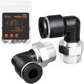 1/2"OD x 1/2"NPT Thread Push to Connect Fittings – Air Line Elbow Connectors, Quick Connect Pneumatic Fittings, Push Lock Air Hose Fittings for Compressor, Air Tools & Tubing (10 PCS)