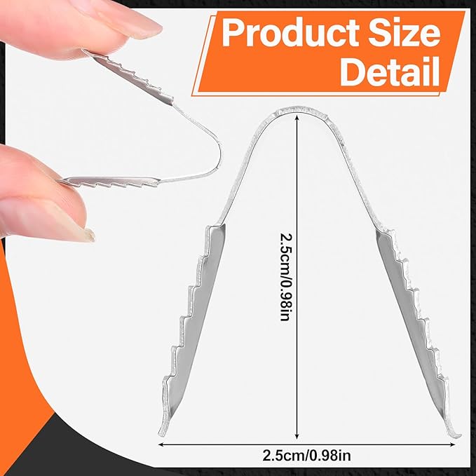 Blulu 100 PCS Manganese Steel Cable Clips for Stucco Surfaces Stucco Hooks for Coaxial Electrical Cable Drywall Clips Push in Masonry Anchors for Running Wire on The Exterior of Homes