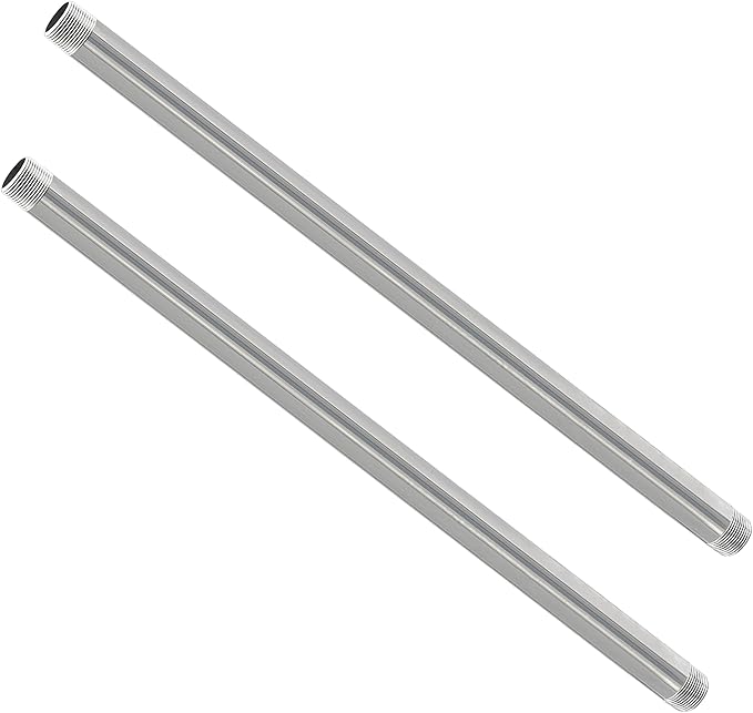 GeilSpace 3/4" x 42" Stainless Steel Pipe, 304 Pipe Nipple Fits Standard 3/4 Inch Threaded Pipes and Fittings, DIY Industrial Metal tube (2 PCS)