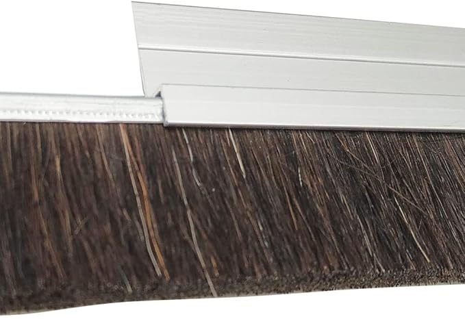 3 Sets Horsehair 2.16 x39.37 Inches Brush Door Sweep Door Brush Seal Roll Up Door Garage Door Sweeps Suitable for Various Floors Easy Mounting (2.16 in, 3)
