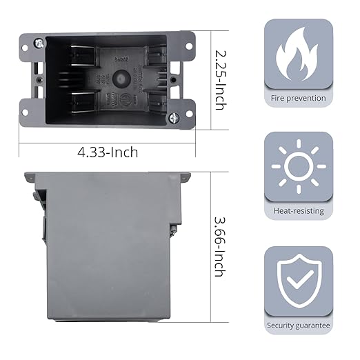 Old Work PVC Cut in Electrical Box, Durable Grey 1 Gang Outlet Box for Home Upgrades, ETL Certified 20 Cubic inches Switch & Outlet Boxes, 3 Packs