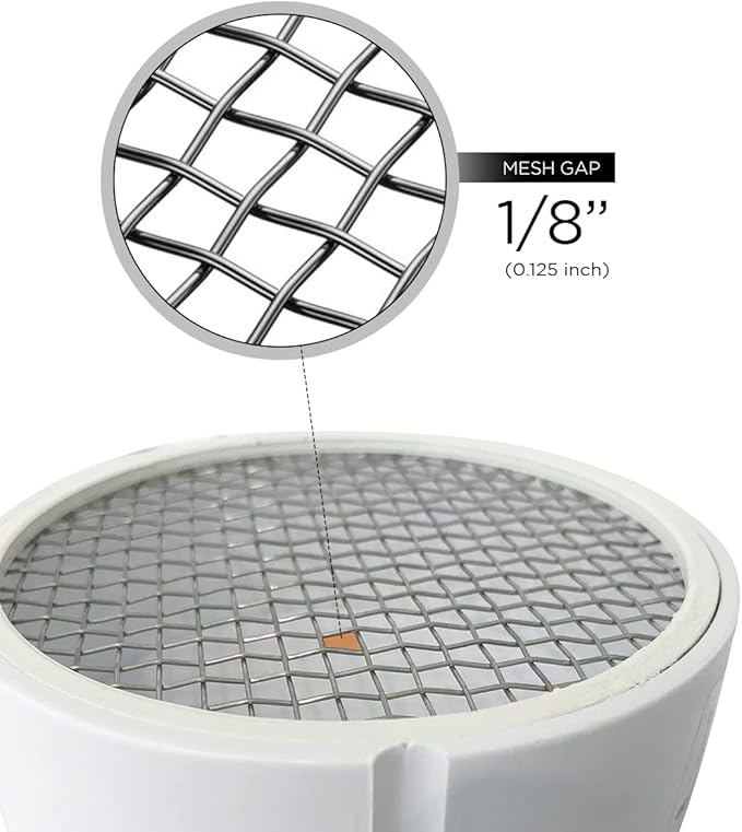 Raven R1510 PVC Termination Cap Mesh Screen Vent Cover, Furnace & Roof Vent Cap, Stainless Steel Wire Round Exhaust Pipe Cover End 4" Inner & 4.5" Outer Diameter