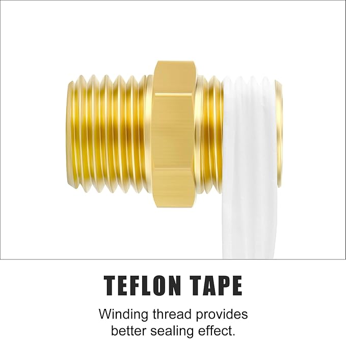 GASHER 5PCS Brass Compression Tube Pipe Fitting Connector, 6mm Tube OD Connector