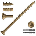 #10 x 3 Inch Deck Screws (540Pcs) 8lb. Carbon Steel, Yellow, Flat Head, Rust Resistant epoxy Coated, with T25 Star Bit