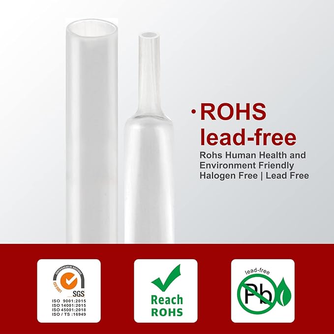 Chanzon 3:1 Ratio - 80ft Roll - Heat Shrink Tubing 1/4" (6.4mm) - Marine Grade Waterproof Adhesive Lined - (25M Total Length) Clear/Transparent Polyolefin Sleeving Wrap Shrinking 3 to 1 Ratio 1pcs